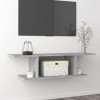 Meuble TV Murale | Style Contemporain | Rangement matériel télé Audio Video Gaming | 103x30x26,5cm Gris béton