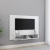 Meuble TV Suspendu | Style Elégance | Rangement matériel télé Audio Video Gaming | 120x23,5x90cm Blanc Brillant