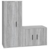 DCRAF Meuble TV 2 pièces en bois Sonoma gris
