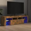 RAUGAJ Centres de divertissement et meubles TV Meuble TV avec lumières LED Chêne fumé 140 x 36,5 x 40 cm