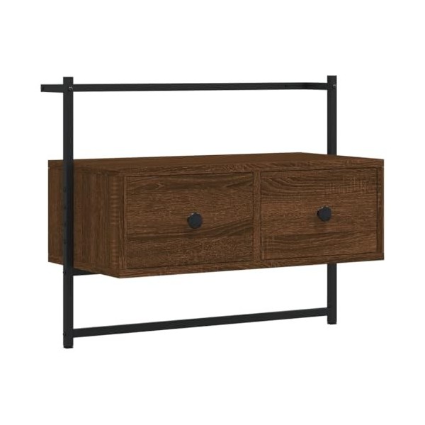 vidaXL Meuble TV Mural chêne Marron 60,5x30x51 cm Bois dingénierie
