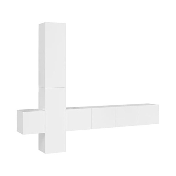 WREWING Meuble TV,Support Télé avec Étagères Réglables, euble TV à Suspendre, Lowboard Sideboard,TV,Table Télévision avec Por