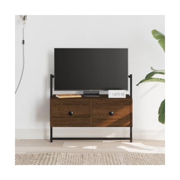 vidaXL Meuble TV Mural chêne Marron 60,5x30x51 cm Bois dingénierie