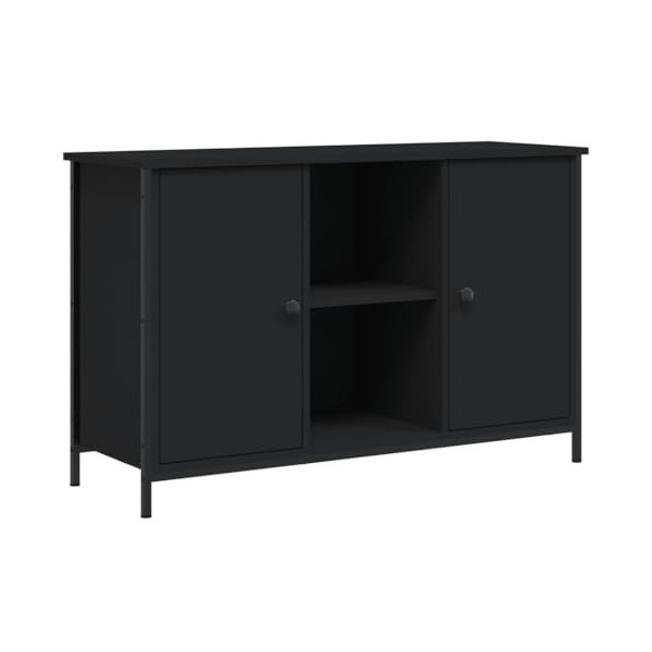 Centres de divertissement et supports TV, meuble TV noir, 100 x 35 x 65 cm, bois dingénierie