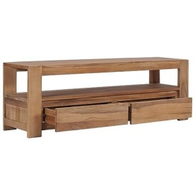 ARKEM Meuble TV 120 x 30 x 40 cm Bois de Teck Massif,Meuble TV,Ensemble Meuble TV,Table TV
