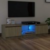 XLUMIO Centres de divertissement et supports TV, meuble TV avec lumières LED en chêne sonoma, 140 x 40 x 35,5 cm