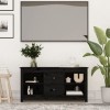 TOYOCC Home & Garden Meuble TV en pin massif Noir 103 x 36,5 x 52 cm