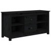 TOYOCC Home & Garden Meuble TV en pin massif Noir 103 x 36,5 x 52 cm