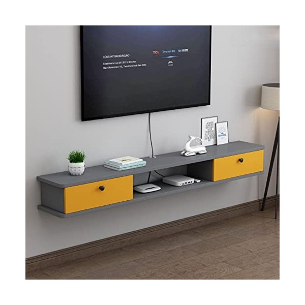 EsEntL Meuble TV Mural, Support TV Flottant, Décodeur, Console Media Center, Facile à Assembler Couleur : E, Taille : 120CM 