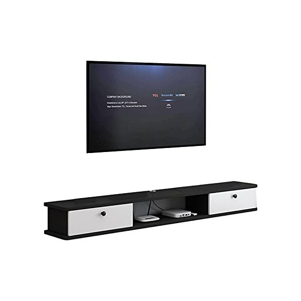 EsEntL Meuble TV Mural, Support TV Flottant, Décodeur, Console Media Center, Facile à Assembler Couleur : E, Taille : 120CM 