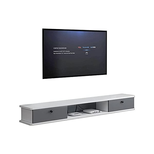 EsEntL Meuble TV Mural, Support TV Flottant, Décodeur, Console Media Center, Facile à Assembler Couleur : E, Taille : 120CM 