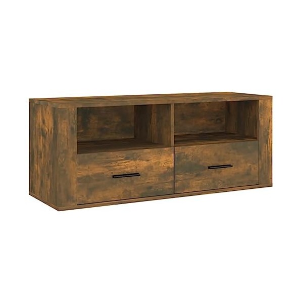 UYSELA Meuble TV de jardin en chêne fumé 100 x 35 x 40 cm