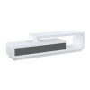 Vente-unique - Meuble TV ARTABAN - 2 tiroirs - MDF laqué - Blanc et Gris