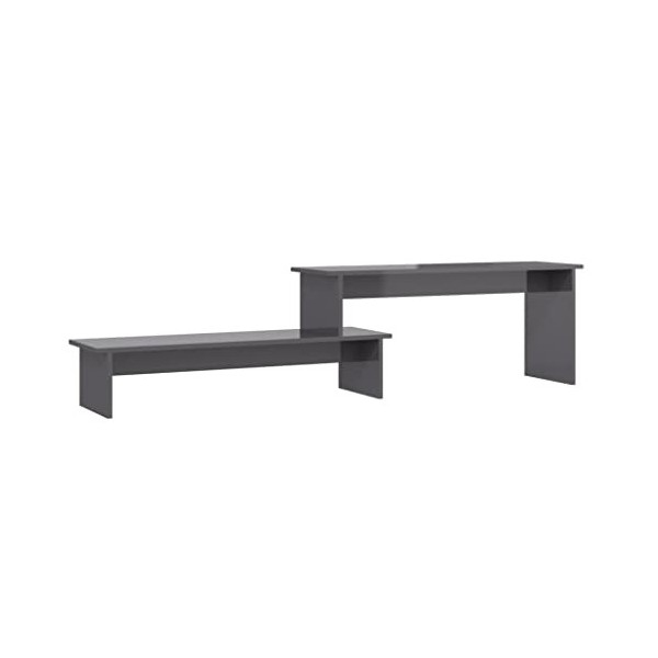 WIFESE Meuble TV Gris Brillant 180x30x43 cm Aggloméré Meuble Television Style Industriel Table TV Support de TV Décoration Sa
