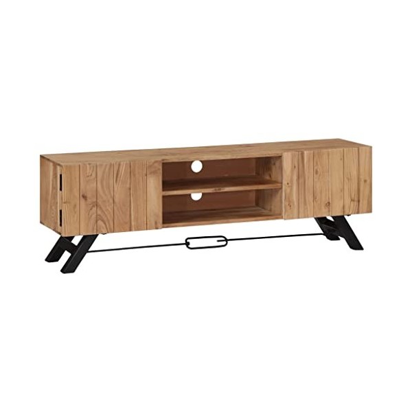 vidaXL Meuble TV Etagère Armoire Bas Mobilier TV Armoire HiFi Meuble Multimédia Support pour TV Armoire Stéréo Salon 140x30x4