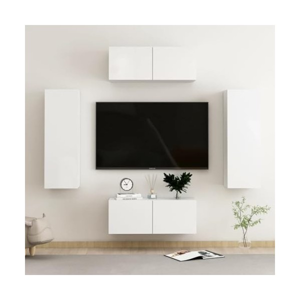 VEEKI Meuble TV, Meuble TV Suspendu, Meuble, Meuble TV avec Rangement，Meuble Industriel, Convient pour Salon ou Chambre, Ense