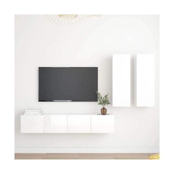 VEEKI Meuble TV, Meuble TV Suspendu, Meuble, Meuble TV avec Rangement，Meuble Industriel, Convient pour Salon ou Chambre, Ense