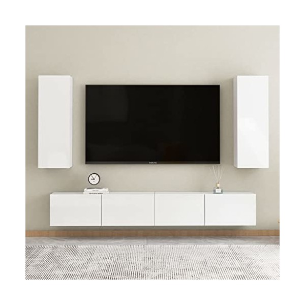 VEEKI Meuble TV, Meuble TV Suspendu, Meuble, Meuble TV avec Rangement，Meuble Industriel, Convient pour Salon ou Chambre, Ense