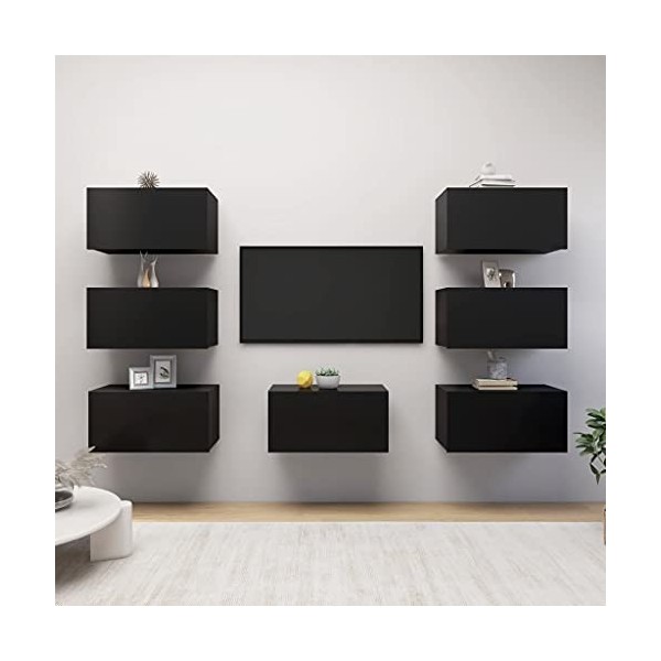 Meuble TV, Meuble TV Suspendu, Meuble TV Blanc, Meuble TV Industriel, Meubles de Salon, Salon, Chambre, Cadre en Acier, vidaX