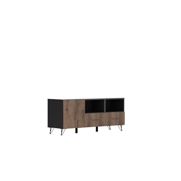 BLACK RED WHITE® Modeo Meuble TV bas - Style scandinave et moderne - 150 x 48 cm - Pour salon, salle à manger