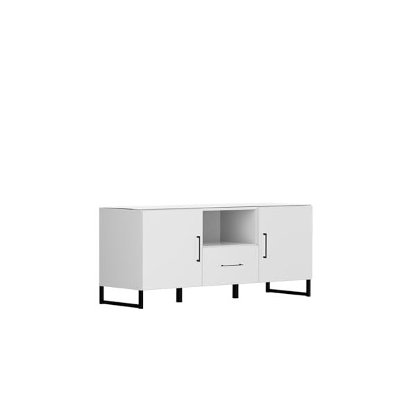 BLACK RED WHITE® Modeo Meuble TV bas - Style scandinave et moderne - 150 x 48 cm - Pour salon, salle à manger