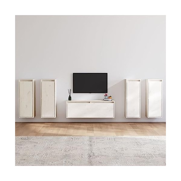 VEEKI Meuble TV, Meuble TV Suspendu, Meuble TV Industriel, Meuble TV Bois, Meuble Chambre, Convient pour Salon ou Chambre, Me