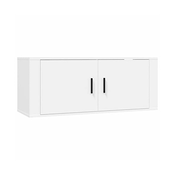 CIADAZ Meuble TV Mural Blanc 100x34,5x40 cm,Meuble TV,Meuble TV Moderne,Meuble de Salon