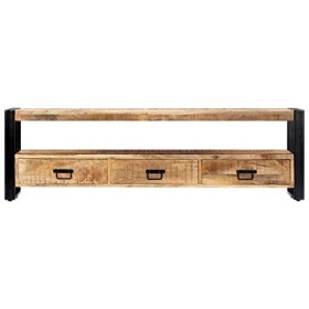 FAMIROSA Meuble TV 150x30x45 cm Bois Solide de Manguier