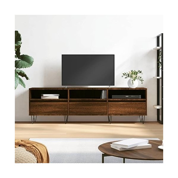 UYSELA Meuble TV de jardin en chêne marron 150 x 30 x 44,5 cm