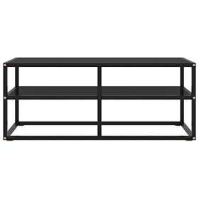 MATTUI Meuble TV noir avec verre noir 100 x 40 x 40 cm