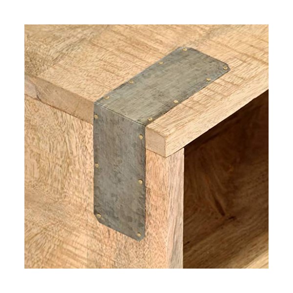 FAMIROSA Meuble TV 130x30x46 cm Bois Massif de manguier Brut