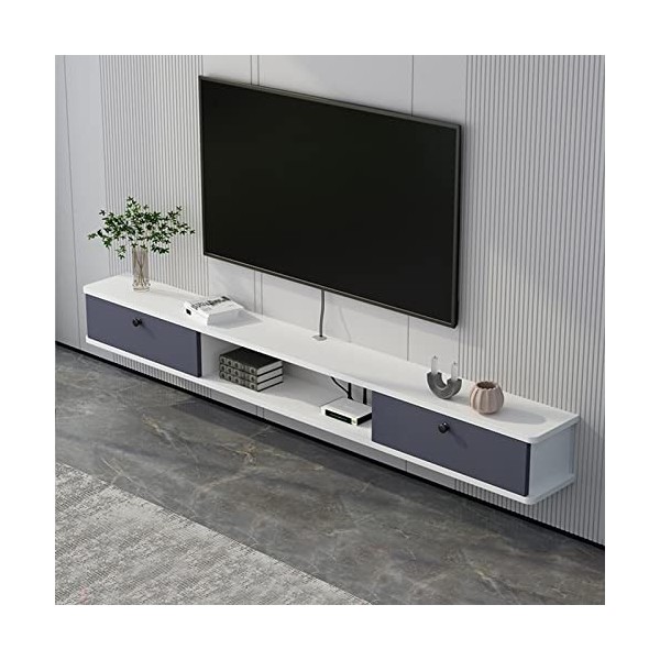 Uvency Meuble Tv Mural Support de Console Multimédia Étagère de Rangement Tv, Meuble Tv Mural ， Meuble Tv Flottant Support de