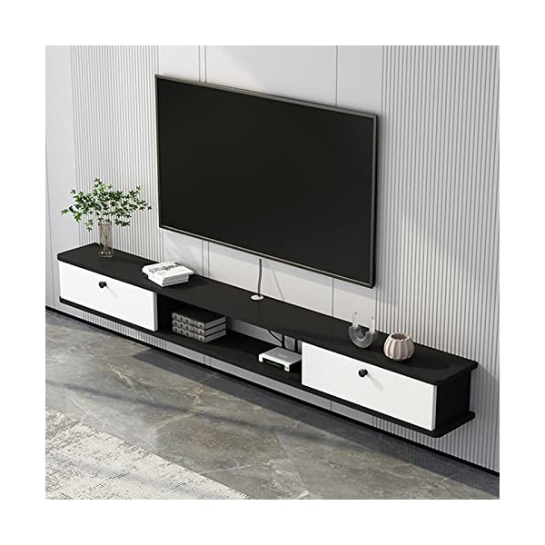 Uvency Meuble Tv Mural Support de Console Multimédia Étagère de Rangement Tv, Meuble Tv Mural ， Meuble Tv Flottant Support de