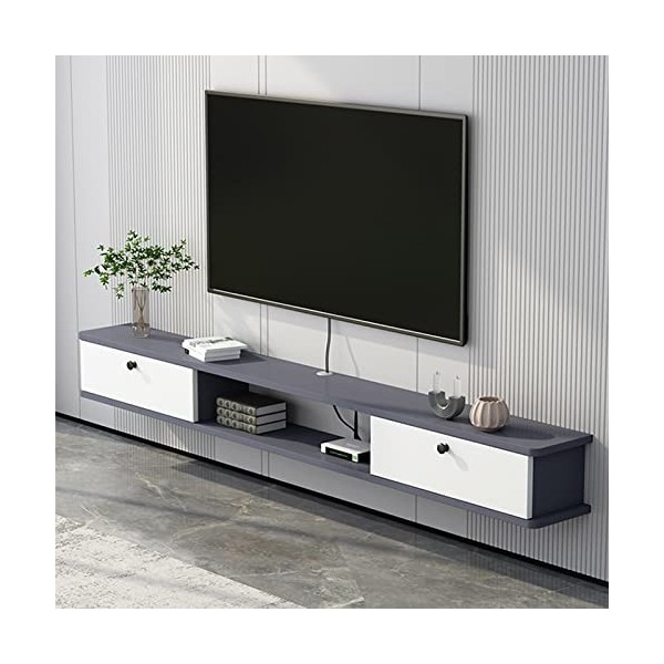 Uvency Meuble Tv Mural Support de Console Multimédia Étagère de Rangement Tv, Meuble Tv Mural ， Meuble Tv Flottant Support de