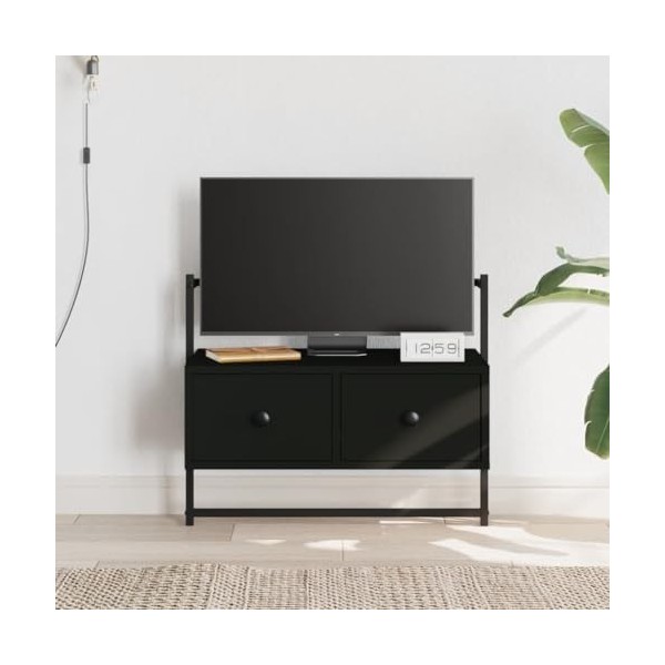 vidaXL Meuble TV Mural Noir 60,5x30x51 cm Bois dingénierie