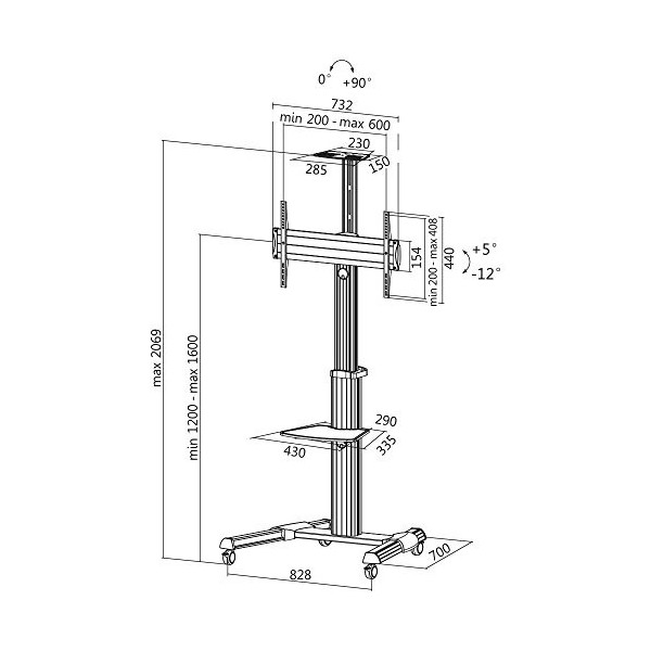 LogiLink BP0004 Support TV Mural Noir