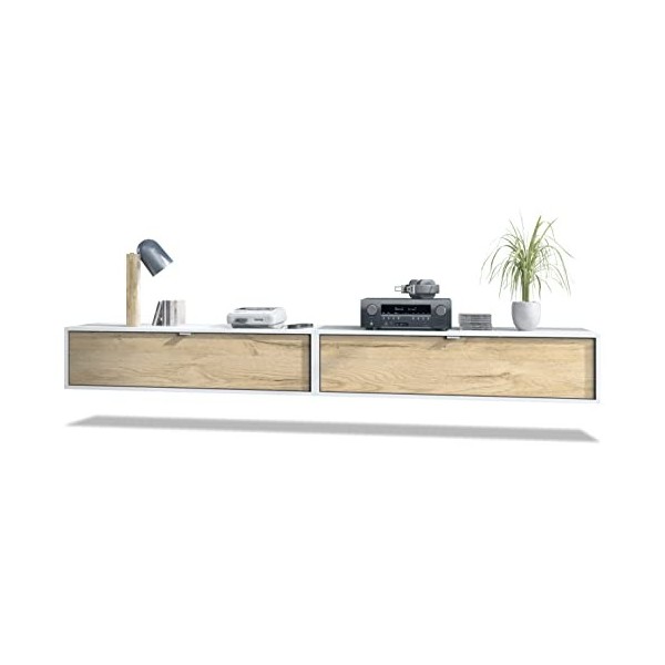 Vladon Ensemble de 2 Set Meuble TV Lana 120, lowboards de 120 x 29 x 37 cm chacun avec Beaucoup despace de Rangement, Caisso