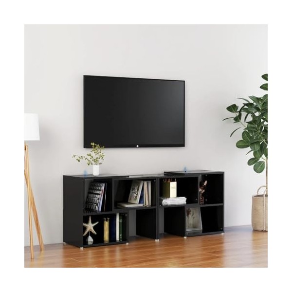 Meuble TV Noir brillant 104x30x52 cm Aggloméré