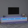 BaraSh Meuble TV avec lumières LED Blanc 270x35x40 cm,Meuble TV Étagère,Meuble dangle TV,Meuble Haut Salon