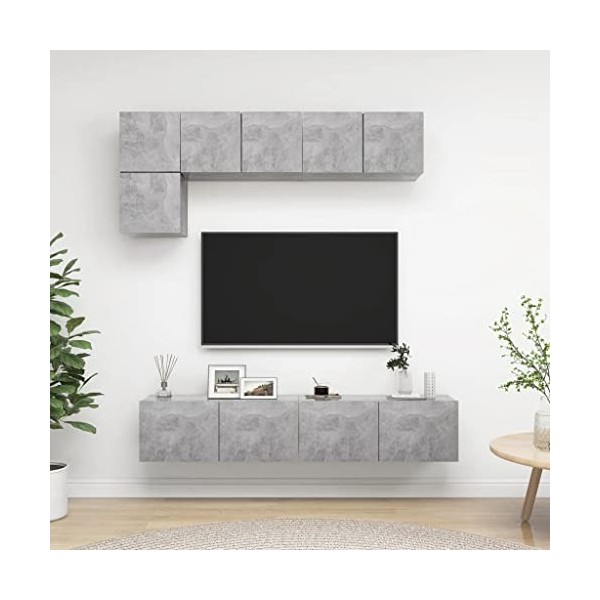 VEEKI Meuble TV, Meuble TV Suspendu, Meuble, Meuble TV avec Rangement，Meuble Industriel, Convient pour Salon ou Chambre, Ense