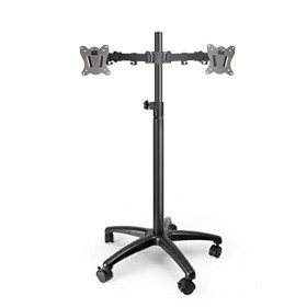 Support TV rotatif sur pied – Support réglable double écran pour téléviseurs de 12 à 27 pouces – Organisez et affichez effica