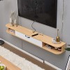 household items Meuble TV Flottant Mural en Bois Massif,Meuble TV Suspendu Simple Et Moderne Console Multimédia TV Murale dan