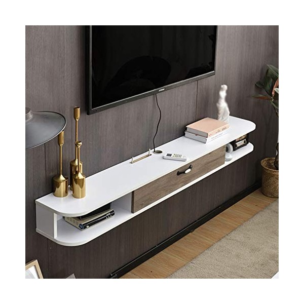 household items Meuble TV Flottant Mural en Bois Massif,Meuble TV Suspendu Simple Et Moderne Console Multimédia TV Murale dan