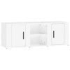 Keyur Meuble TV, Banc TV Buffet Bas Support de Télévision Meuble Télé Meuble TV Blanc Brillant 100x31,5x35 cm Bois dingénier