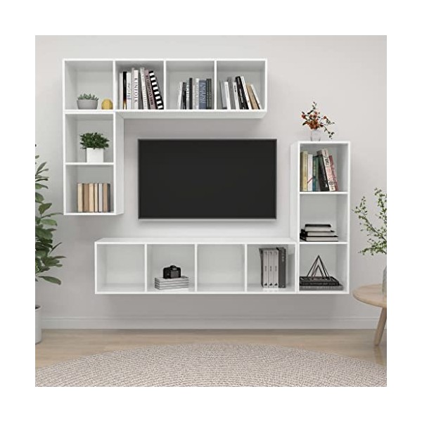 VEEKI Meuble TV, Meuble TV Suspendu, Meuble TV Industriel, Meuble TV Bois, Meuble Chambre, Convient pour Salon ou Chambre, En