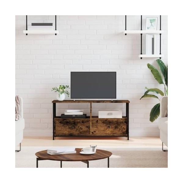 WREWING Meuble TV,Support pour Téléviseur Jusqu’à 50-80 Pouces,Table Télé avec Étagères Réglables,Bas Table TV Support de Tél