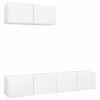 lvssiao Meuble TV pour salon, meuble TV 3 pièces en contreplaqué blanc très résistant module TV pour chambre à coucher salon