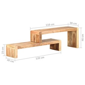 Ausla Table Basse, 120 X 30 X 23/45 cm Meuble TV de Style Industriel Meuble TV pour Salon pour Intérieur pour Maison