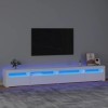 TANZEM Meuble TV avec lumières LED Blanc 270x35x40 cm,Meuble TV Étagère,Meuble dangle TV,Meuble Haut Salon