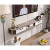 Meuble TV Meuble TV Unités Murales pour Salon Meuble TV Meuble Mural Console Média avec 3 Rangements pour Centre De Divertiss